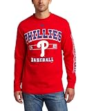 MLB Men's Philadelphia Phillies Past Time Original Long Sleeve Basic Tee, Athletic Red, X-Large