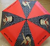 BETTY BOOP FOLD UMBRELLA BLACK RED KISS