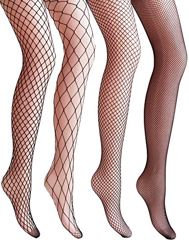 Vero Monte 4 Pairs Women's Hollow Out Fishnet Pantyhose Tights
