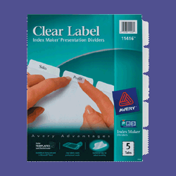 Index Divider, 3 Tab, 3-Hole Punched, Clear, 5 Set/Pack AVE11435