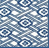 Caspari Set of Two Kiku Blue Cocktail Napkins packages, 20 per package