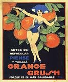 GIRL ORANGE CRUSH CUBA VINTAGE POSTER CANVAS REPRO