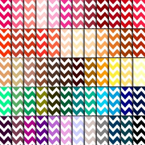 Chevron Scrapbook Paper in 60 Colors - Set of 60 Digital Files on CD