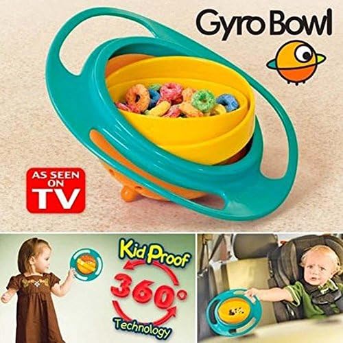 Baby Universal 360 Degree Rotate Spill-Proof Gyro Bowl Dishes + Lid New