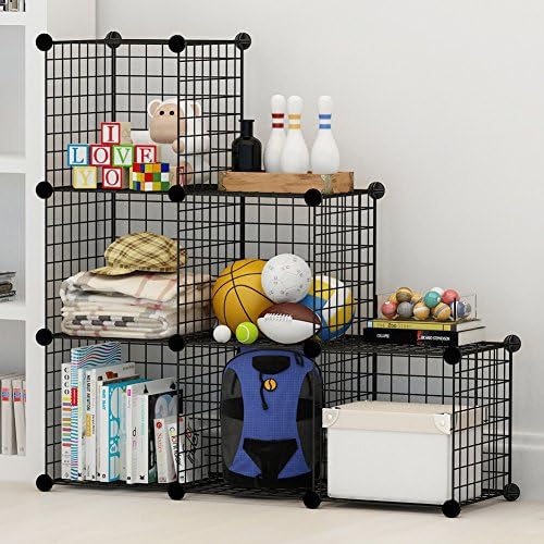3-tier Storage Cube By Cosyhome Closet Organizer Shelf 6-cube Cabinet Bookcase Black