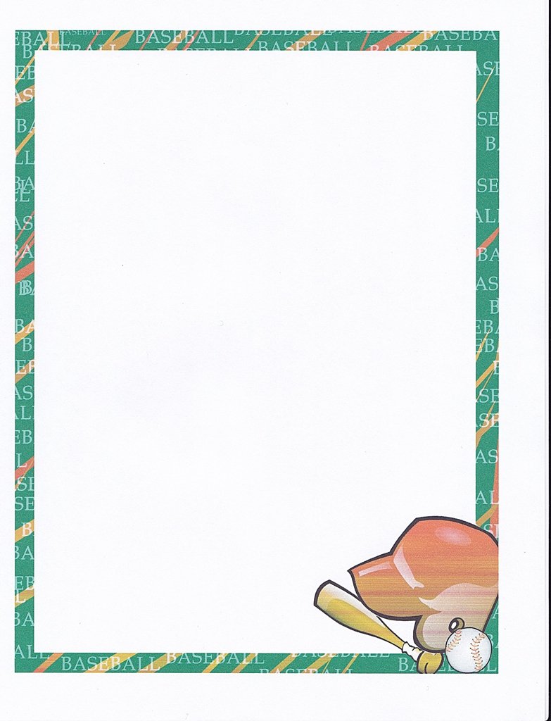 Green Baseball Stationery Printer Paper 26 Sheets eBay