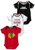 NHL Chicago Blackhawks Team Color 3 Piece Creeper Set - R52Njcdd Infant