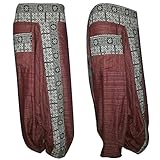 HIPPIE künstlerischen Gegend gypsy yoga Belly Dance Art Thai harem Stamm baggy Fisherman Hosen [Red]