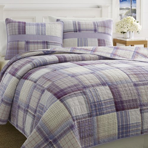 Nautica Hana King Quilt Purple Plaid, Quilts, Bedding Store Online at