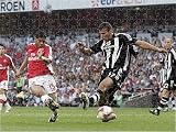 Jigsaw of Denilson scores Arsenals 3rd goal past Steven Taylor (Newcastle) from Arsenal FC