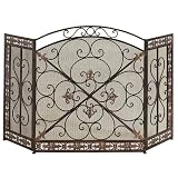 Fleur De Lis Iron Fireplace Screen
