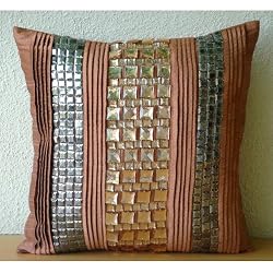 Crystalline - Decorative Pillow Covers - Silk Pillow Cover Embroidered Crystals & Sequins