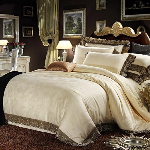 Jh Bedding sets Modal cotton 4 piece continental embroidery, dream wedding - Snow, 2.0 m bed toner Duvet Cover 220240 C653