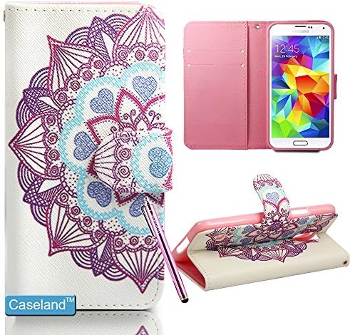 Galaxy S5 Case,Galaxy S5 Wallet Case,By Caseland[Unique Pattern] Stand PU Leather Folio Case For Girls Fit For Samsung Galaxy S5 I9600 [Bloom Flower]