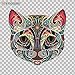 Sticker Floral Domestic Cat Head durable Boat (3 X 2,90 In. ) Fully Waterproof Printed vinyl sticker