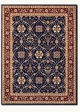 8'2 x 11'5 Traditional Persian Floral Motifs Navy Area Rug