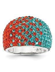 Sterling Silver Swarovski Elements Miami Spirit Domed Ring