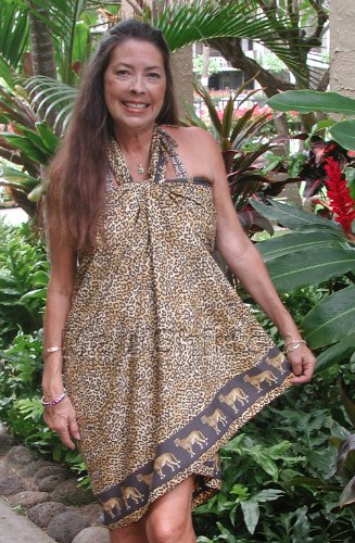 Sheer Sarong Wrap - African Animal Cheetah Spots Full Size Multicolor Fringed Chiffon Terivoile Pareo - Beach Wrap or Pool Cover Up
