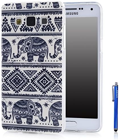 A7 Case,Galaxy A7 Case,Vfunn Premium TPU Gel Scratch Resistant Slim Fit Funny Cartoon Case Cover for Samsung Galaxy A7 with 1 Screen Protector 1 Blue Stylus Pen (A7 TPU Case) (Elephant)