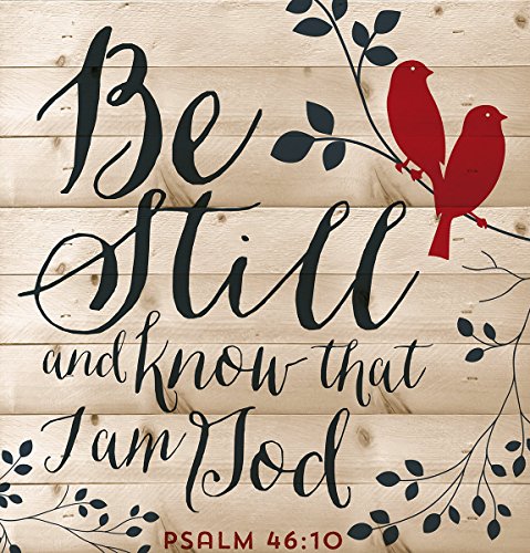 P. GRAHAM DUNN Be Still Red Birds Design 12 x 12 Wood Lath Wall Art Sign Plaque