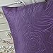 CaliTime Cushion Cover Throw Pillow Case Shell for Home Sofa Couch, Roses Floral Embroidered 18 X 18 Inches, Purple