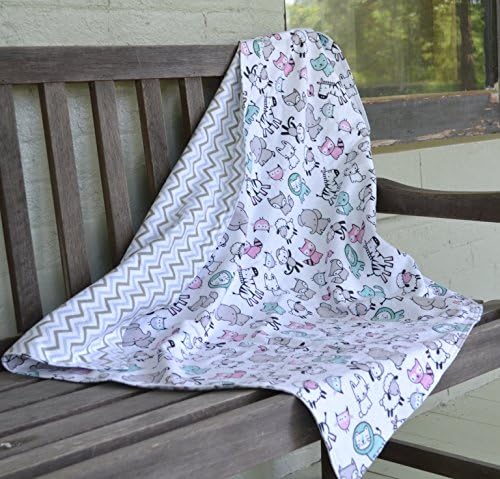 Blanket - Baby Animal Print - Double Sided Cotton Flannel Blanket