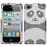 APPLE IPHONE 4 4S AT&T VERIZON SPRINT DIAMOND RHINESTONES PLAYFUL PANDA HARD FULL CASE PROTECTOR COVER