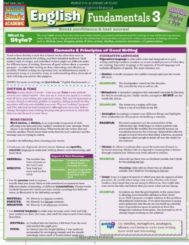 English Fundamentals 3 (Quickstudy: Academic)