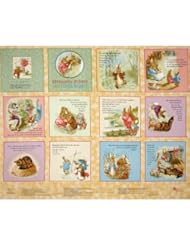 Beatrix Potter Benjamin Bunny Soft Book Panel Honey Fabric