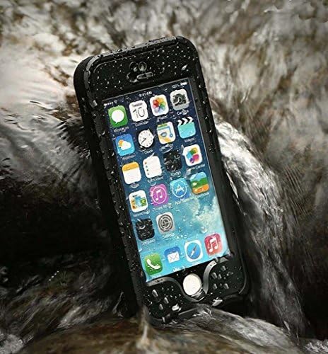 JuSp (TM), Waterproof Case, 6.6 ft Underwater Waterproof Shockproof Snowproof Dirtpoof Protection Case Cover with Touch ID for iPhone 6 Plus 5.5 inches Case [ Black ]- with 1 Stylus Ballpoint Pen Gift