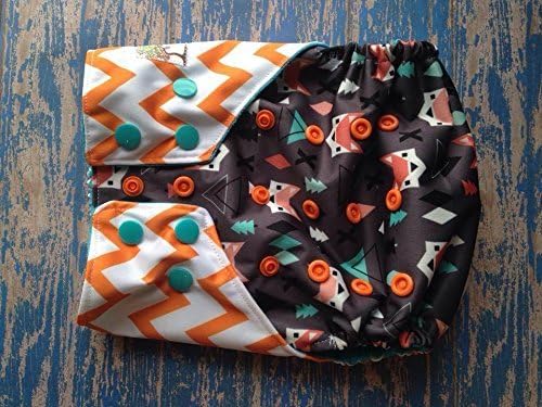 Campfire foxes and chevron One Size Pocket diaper