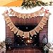 Jolik Merry Christmas Burlap Banner with 4 Red Bows - Merry Christmas Banner Decoration for Fireplace Wall Tree