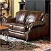 Princeton Leather Love Seat By Coaster Furniture With Silver Shipping