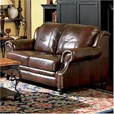 Princeton Leather Love Seat By Coaster Furniture With Silver Shipping