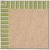 IMAGE OF Zoe-Bramble Green Glass Machine Woven Olefin Area Rug with Custom border