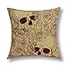 Euphoria CaliTime Cushion Cover Throw Pillow Shell Halloween Skull 18 X 18 Inches, Roses, Wine/Yellow