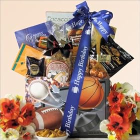 Armchair Athlete: Birthday Sports & Snacks Gift Basket