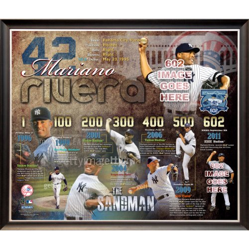 Steiner Sports New York Yankees Mariano Rivera Record Breaking Save (602nd Career Save) 20x24 Timeline Collage