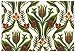 Durable Hand Woven 100% Cotton Silk Screen Floral Print Placemat, White 12X18 Inches Set / 6