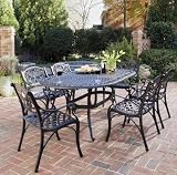 Biscayne Black 7-Piece Outdoor Table and Arm Chairs Set