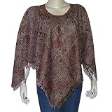 Fashion Ponchos Womens Outerwear in Wool Jacquard Design 40 x 40 inches (pnch284)