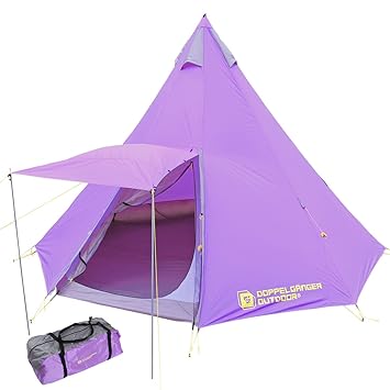 【クリックでお店のこの商品のページへ】Amazon.co.jp ｜ DOPPELGANGER OUTDOOR 5-8人用 ビッグワンポールテント T8-200 広々ビッグスペース タープスペース付き ｜ スポーツ＆アウトドア 通販