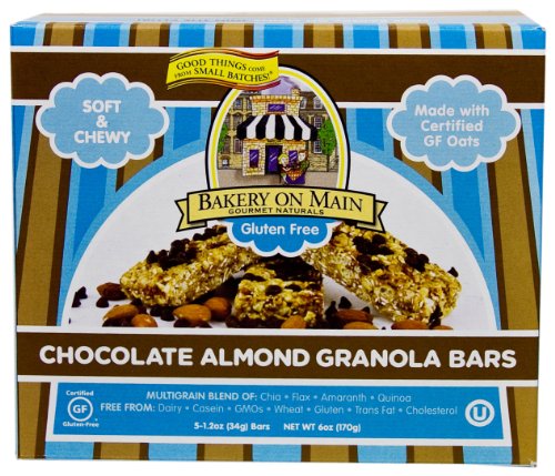 Bakery On Main Soft & Chewy Oat Gluten Free Granola Bar, Chocolate Almond,5-Count (Pack of3)