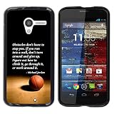 Slim Design Hard PC/Aluminum Shell Case Cover for Motorola Moto X 1 1st GEN I XT1058 XT1053 XT1052 XT1056 XT1060 XT1055 basketball Michael Jordan quote sport / JUSTGO PHONE PROTECTOR
