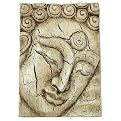 Acacia Wood Buddha Face Wall Panel - Cream