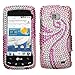 Rhinestones Protector Case for LG Ally VS740, Swirl Pink & White Full Diamond thumb