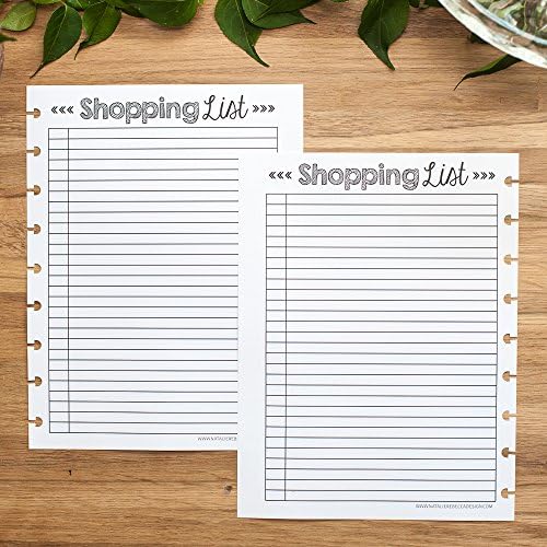 Shopping List Inserts for Happy Planner, Full Size, Classic