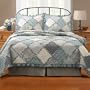 Raggedy Patch Blue Full / Queen Quilt with 2 Shams
