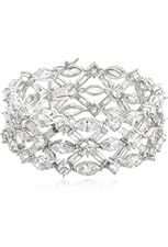 CZ by Kenneth Jay Lane "Classic" Marquise Baguette Round Cubic Zirconia Lattice Tennis Bracelet, 25 CTTW