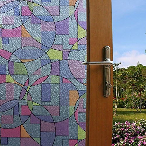 Stained Glass Windows Privacy Self-adhesive Decorative Window Film 17.7-by-78.7 Inch